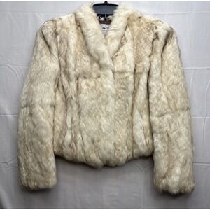 Vtg Split End Ltd Vintage Genuine Rabbit Fur Coat Jacket Small